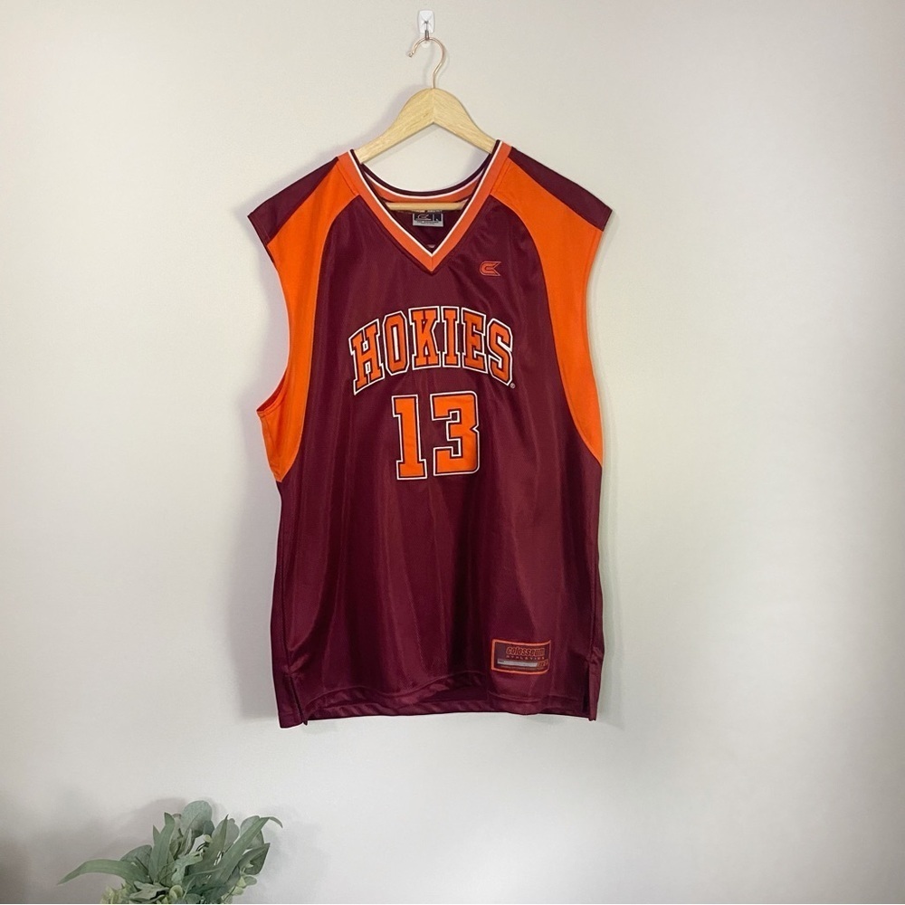 [Virginia Tech] Hokies Maroon & Orange Sleeveless Basketball Jersey Sports